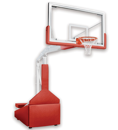 Picture of First Team Hurricane Triumph-ST Steel-Glass Official Size Portable Basketball System- Royal Blue