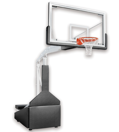 Picture of First Team Hurricane Triumph-FL Steel-Glass Official Size Portable Basketball System- Royal Blue