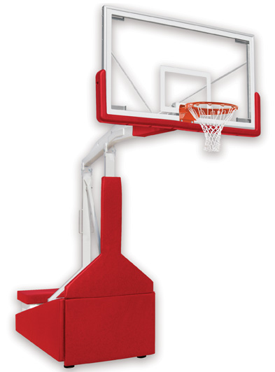 Picture of First Team Tempest Triumph Steel-Glass Portable Basketball System With Official Glass Backboard- Royal Blue