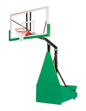 Picture of First Team Storm Arena Steel-Glass Portable Basketball System With Official Glass Backboard- Gold