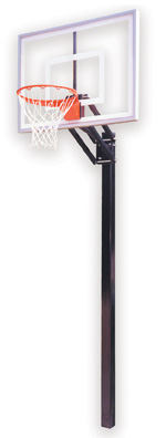 First Team Champ II Steel-Acrylic In Ground Adjustable Basketball System, Forest Green