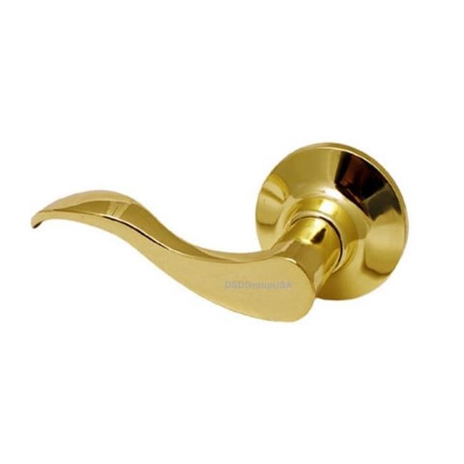 Prelude Dummy Left Lever Door Lock with Knob Handle Lockset  Polished Brass