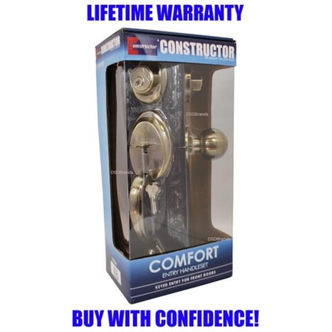 Constructor Comfort Entry Lock Set with Door Lever Handle- Antique Bronze