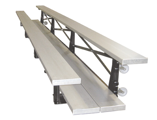 FAN2-2FP-TNR-21 Steel-Aluminum 2 Row Indoor Tip N Roll Bleacher 21 ft. Long with Double Footplanks- Purple -  First Team, FAN2-2FP-TNR-21-PR