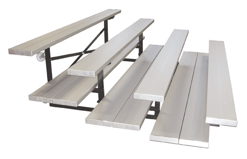 FAN4-2FP-TNR-9 Steel-Aluminum 4 Row Indoor Tip N Roll Bleacher 9 ft. Long with Double Footplanks- Gold -  First Team, FAN4-2FP-TNR-9-GL