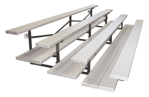 FAN4-2FP-TNR-15 Steel-Aluminum 4 Row Indoor Tip N Roll Bleacher 15 in. Long with Double Footplanks- Gold -  First Team, FAN4-2FP-TNR-15-GL