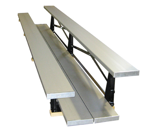 Picture of First Team FAN2-2FP-15 Steel-Aluminum 2 Row Outdoor Bleacher 15 ft. Long with Double Footplanks- Royal Blue