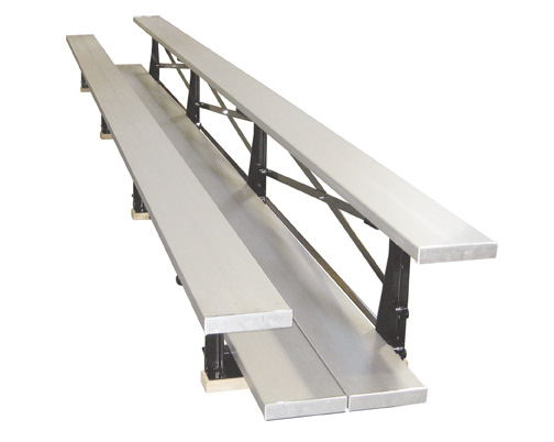 Picture of First Team FAN2-2FP-21 Steel-Aluminum 2 Row Outdoor Bleacher 21 ft. Long with Double Footplanks- Navy Blue
