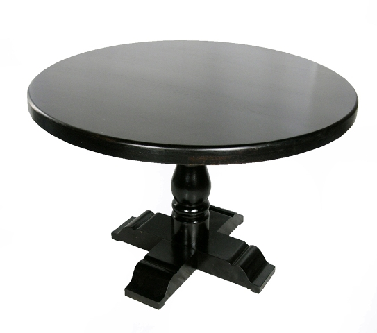 Bliss Round Dining Table - Dark Wood - 48 in. - Timeless Spanish Colonial Design