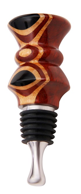Picture of VinoStrumenti VSWSM2 Ebony Eye Flat Top Stainless Steel Wine Bottle Stopper