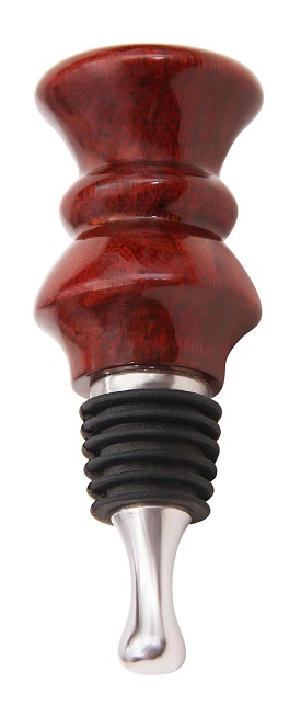Picture of VinoStrumenti VSWSM3 Solid Rosewood Flat Top Stainless Steel Wine Bottle Stopper