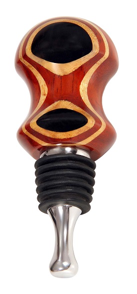 Picture of VinoStrumenti VSWSM6 Ebony Eye Round Top Stainless Steel Wine Bottle Stopper