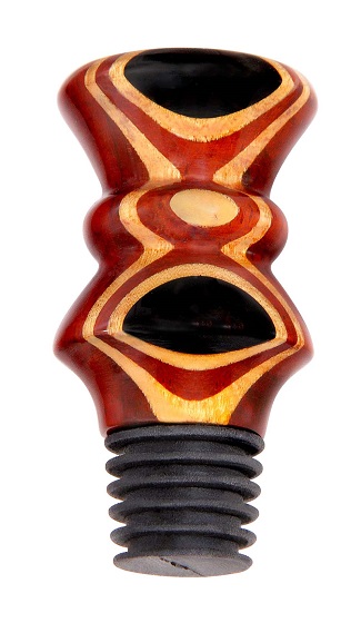 Picture of VinoStrumenti VSWSAW2 Ebony Eye Flat Top All Wood Wine Bottle Stopper