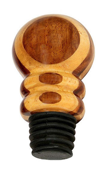 Picture of VinoStrumenti VSWSAW7 Teakwood Round Top All Wood Wine Bottle Stopper