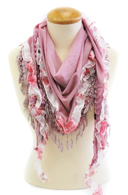 Picture of Memories MSF210-9-05 Triangle Scarf- Purple