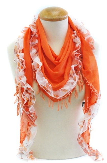 Picture of Memories MSF210-9-08 Triangle Scarf- Orange