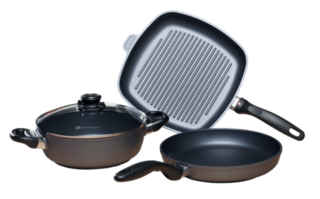 Picture of Swiss Diamond 604 4 Piece Set Fry Pan Casserole & Grill Pan