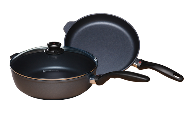 Picture of Swiss Diamond 628i 3 Piece Set Induction Fry Pan & Saute Pan
