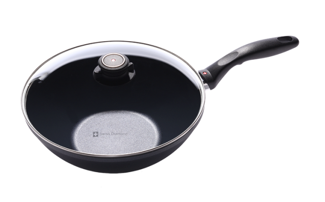 Picture of Swiss Diamond 61128ic 11 in. Induction Nonstick Wok with Lid