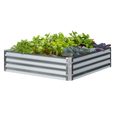 Picture of EarthMark MGB-L023 Bajo Series 40 x 40 x 10 in. Square Galvanized Metal Raised Garden Bed