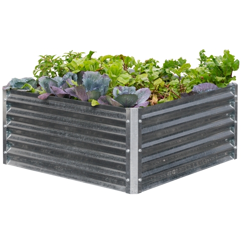 Picture of EarthMark MGB-H043 Alto Series 40 x 40 x 17 in. Square Galvanized Metal Raised Garden Bed