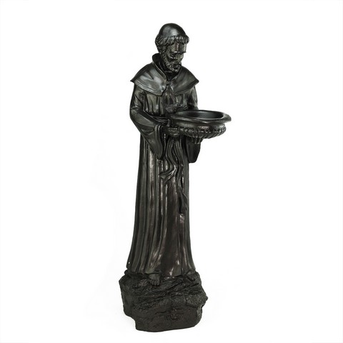 Northlight 23.5" Bronze St. Francis of Assisi Religious Bird Feeder Outdoor Garden Statue