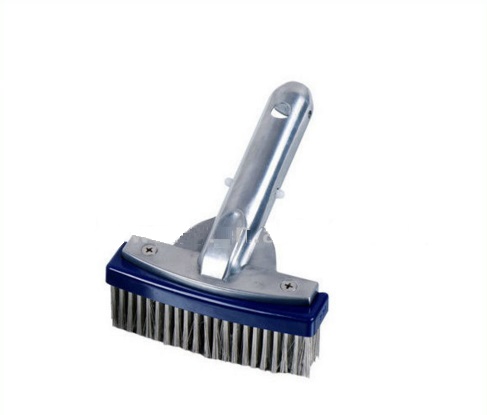 Stainless Steel Algae Swimming Pool Brush with Aluminum Handle Connector, 5.5 in.