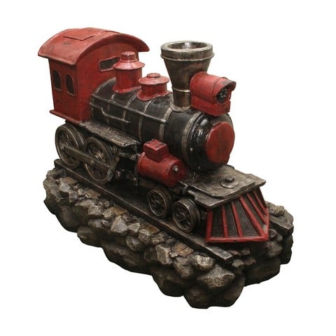 Picture of NorthLight 38 in. LED Lighted Red & Black Vintage Locomotive Train Spring Outdoor Garden Water Fountain