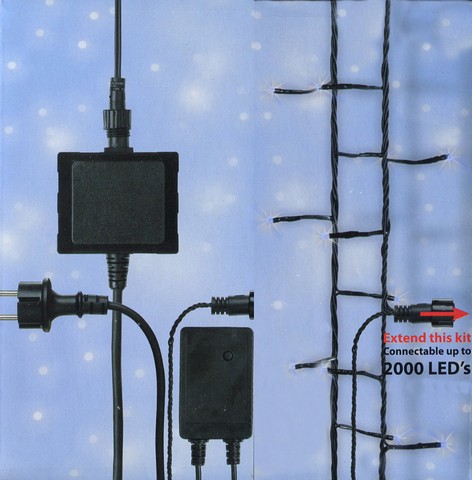 LEDs Connect 24 V Starter Kit Transformer Controller & 4 Sets of Christmas Lights- Cool White