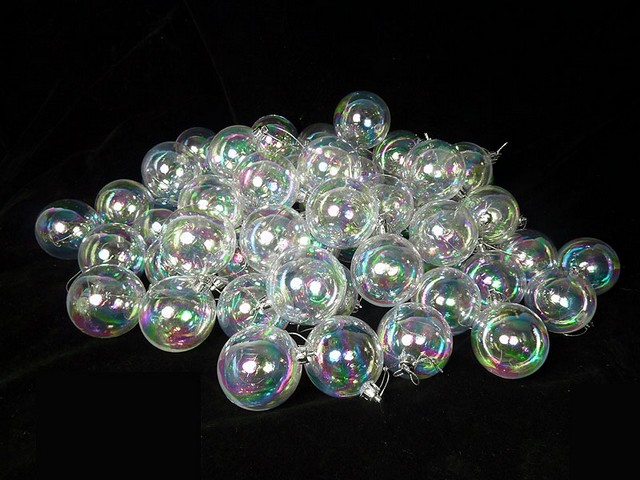 60 Count Clear Iridescent Shatterproof Christmas Ball Ornaments, 2.5 in.