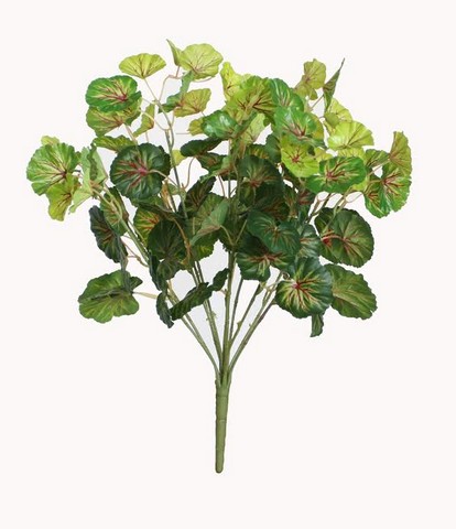 18.5 in. Decorative Artificial Two Tone Green Begonia Spring Floral Bush