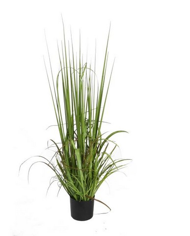 39 in. Potted Green & Red Artificial Onion Grass Plant Decoration