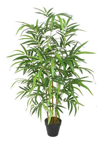 51.5 in. Decorative Potted Artificial Two Tone Green & Brown Bamboo Plant
