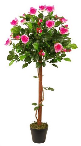 Roses with Greenery Artificial Potted Tree - Red - 47