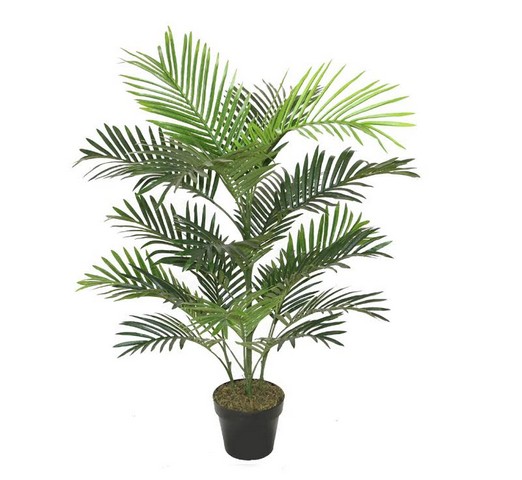 40 in. Decorative Potted Two Tone Green Tropical Mini Palm Tree