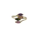 Dlux Jewels Multi Color Marquise Cubic Zirconia Design with Gold Plated Brass Ring, 5 in. Dlux Jewels Multi Color Marquise Cubic Zirconia Design with Gold Plated Brass Ring, 5 in.