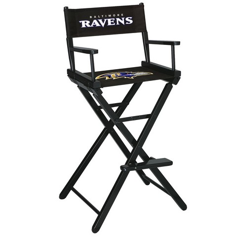 Picture of Imperial 100-1025 NFL Baltimore Ravens Bar Height Directors Chair