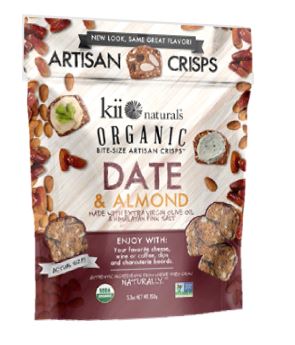 Picture of Kii Naturals Date & Almond with Himalayan Pink Salt Crisps - Case of 12 Packs