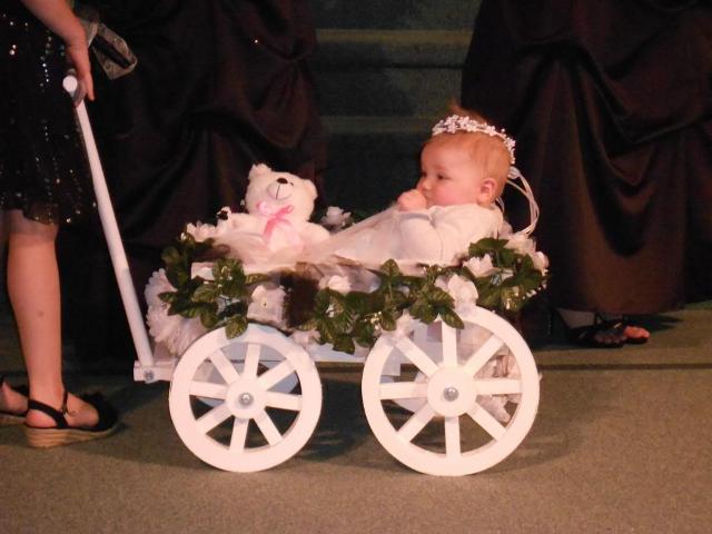 Picture of Mini Wedding Wagons Small Flower Girl Pumpkin Gloss Wagon&#44; White