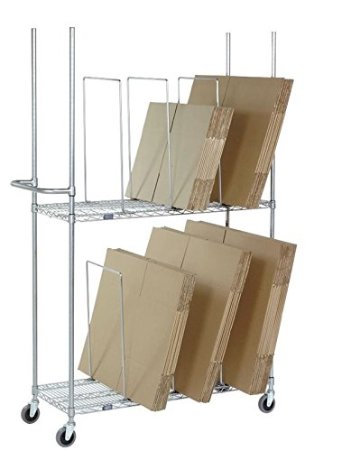 Two Level Carton Stand- Chrome - 18 x 48 x 79 in.
