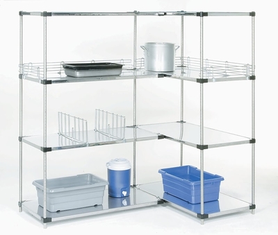 18486SS Stainless Steel 18 x 48 x 63 in. Solid 4 Shelf Unit