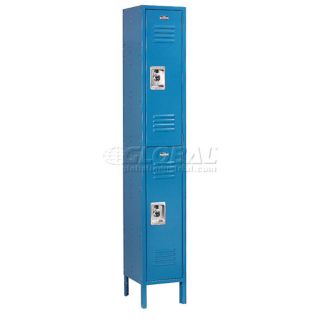 Picture of Nexel Industries ID122ASBL Assembled Double Tier & 2 Door Locker- Blue - 12 x 12 x 36 in.