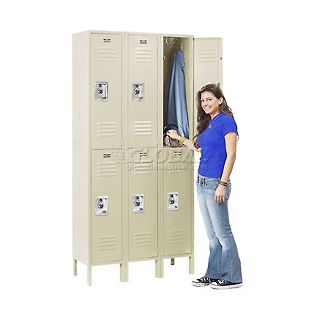 Assembled Double Tier & 6 Door Locker - Tan - 12 x 18 x 36 in.