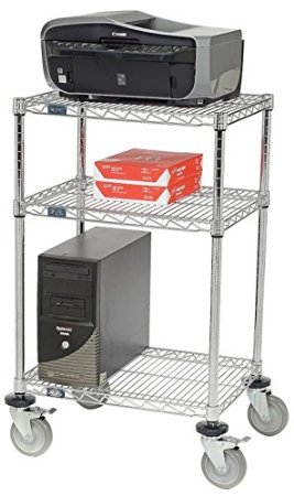 Printer Shelving, Chrome - 18 x 24 x 39 in.