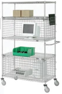 S2SE2436 Two Enclosure Wire Shelf Unit, Chrome - 24 x 36 x 74 in.