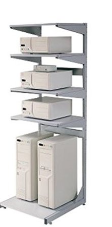 24in Computer Server Station, 24inW x 30inD x 74inH, Gray, Unassembled