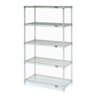 ate Wire Shelving Starter Unit, Silver Epoxy, 24W X 21D X 63H