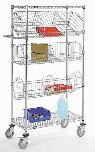 Chrome Bin Pick Rack with 5 in. Poly Wheel