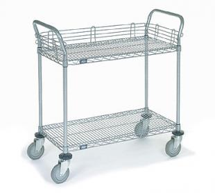 2130P2C 21 x 30 x 2 in. Shelf Utility Cart-Polyurethane Casters- Chrome