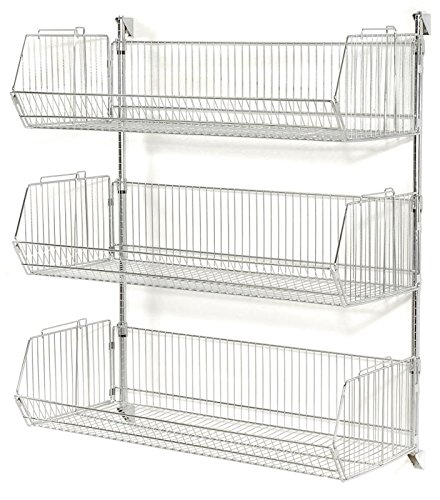 WMB34201 Chrome Basket Shelving Unit with 12 in. Adjustable Wire Baskets - 48 x 20 x 54 in.